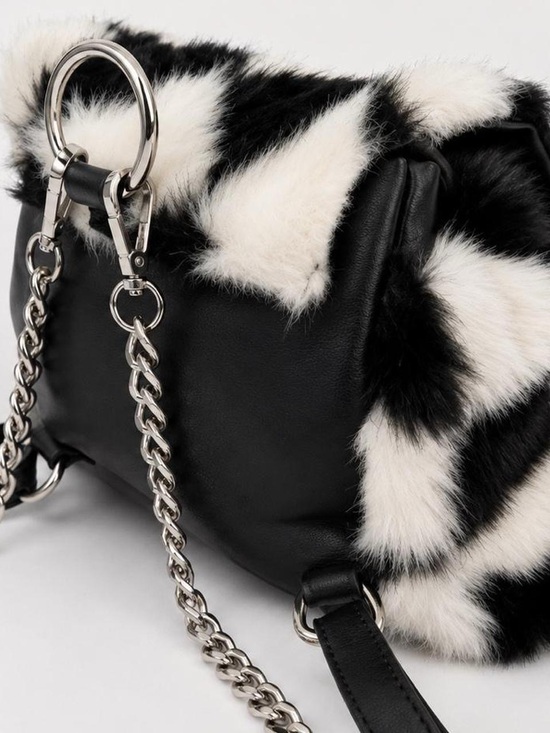 Current Mood checkerboard Faux
Fur Mini Backpack main image 3